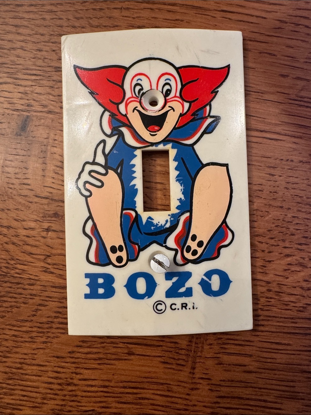 Vintage BOZO the Clown switch plate cover